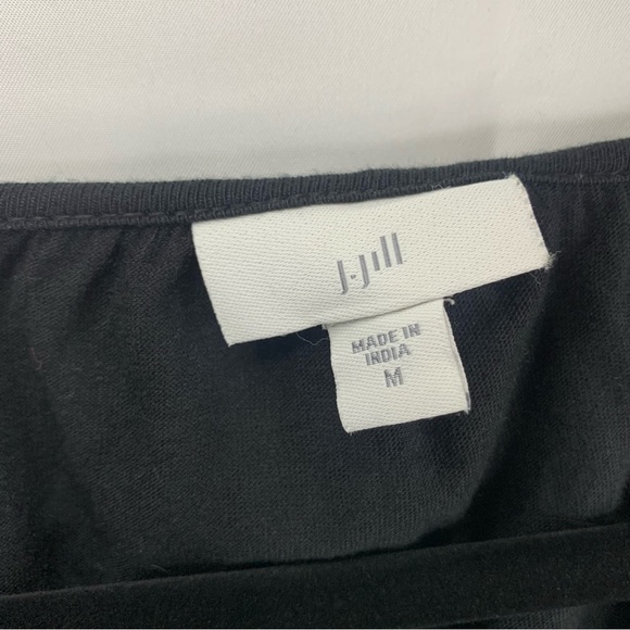 J. Jill Black Midi Boho Pheasant Dress Gold Embroidered Tassel Detail, size M - Picture 3 of 12